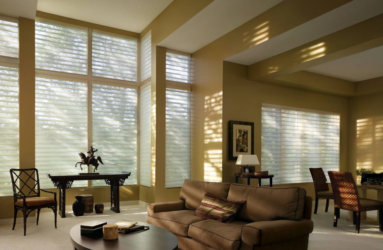 Hunter Douglas Silhouette® Shades in a living room near Marriottsville, MD